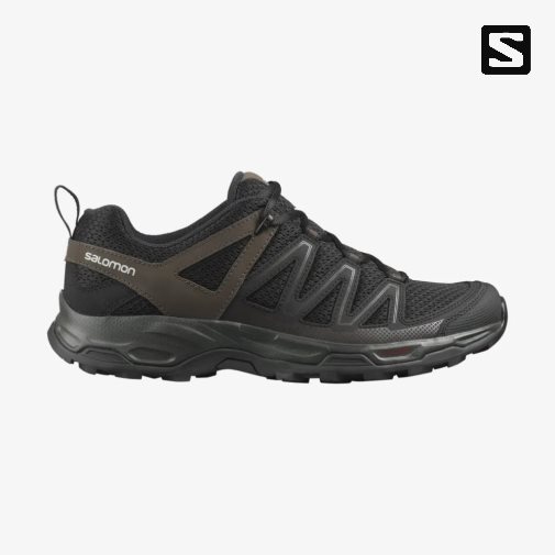 Black Salomon Pathfinder Men's Hiking Shoes | IE XR0945